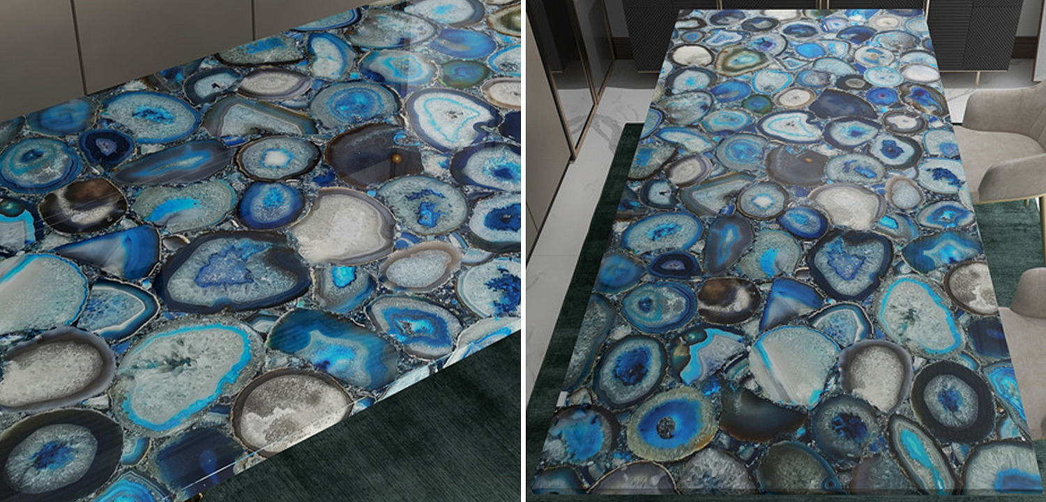 Обеденный стол Agate Design Blue Dining Table Обеденный стол Agate Design Blue Dining Table - Loft-Concept в Омске
