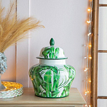 Ваза с зелёными листьями и крышкой Vase Green Leaves варинант исполнения - 3 | Loft Concept в Омске