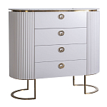 Комод белый овальный с мраморной столешницей Thoroughbass варинант исполнения - 1 | Loft Concept в Омске