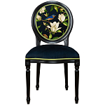 Стул чёрный из натурального бука с изображением птица в саду Blooming Magnolias варинант исполнения - 1 | Loft Concept в Омске