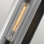 Настенный фонарь в индустриальном стиле с вытянутым цилиндрическим плафоном из прозрачного стекла и черным корпусом Hinkley варинант исполнения - 1 | Loft Concept в Омске