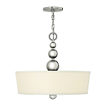 Люстра подвесная с белым тканевым цилиндрическим абажуром и декоративными шарами Hinkley варинант исполнения - 2 | Loft Concept в Омске