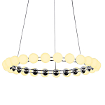 Люстра светодиодная кольцевая с круглыми плафонами белого цвета PEARLS Suspension 48 варинант исполнения - 1 | Loft Concept в Омске