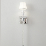 Бра с белым текстильным абажуром и хрустальными подвесками с декоративной кисточкой Lustre Reverie варинант исполнения - 6 | Loft Concept в Омске