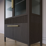 Витрина Primo со стеклянными фасадами и буфетом шпон Темный орех варинант исполнения - 7 | Loft Concept в Омске