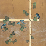 Обои ручная роспись Morning Glory Original colourway on gold metallic silk варинант исполнения - 1 | Loft Concept в Омске