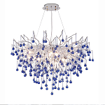 Люстра с синими стеклянными подвесками в форме капель FAIRYTREE Light варинант исполнения - 5 | Loft Concept в Омске