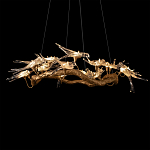 Люстра подвесная с прозрачными стеклянными птичками на ветвях Диаметр 100 см Serip Voa варинант исполнения - 7 | Loft Concept в Омске