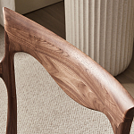 Стул деревянный с мягким сиденьем из коричневой натуральной кожи Moon Walnut Furniture варинант исполнения - 6 | Loft Concept в Омске