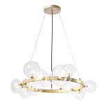 Люстра круглая подвесная с 15-ю прозрачными шарообразными плафонами из стекла Iona chandelier варинант исполнения - 1 | Loft Concept в Омске