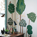 Обои ручная роспись Mughal Trees Original colourway on linen варинант исполнения - 1 | Loft Concept в Омске