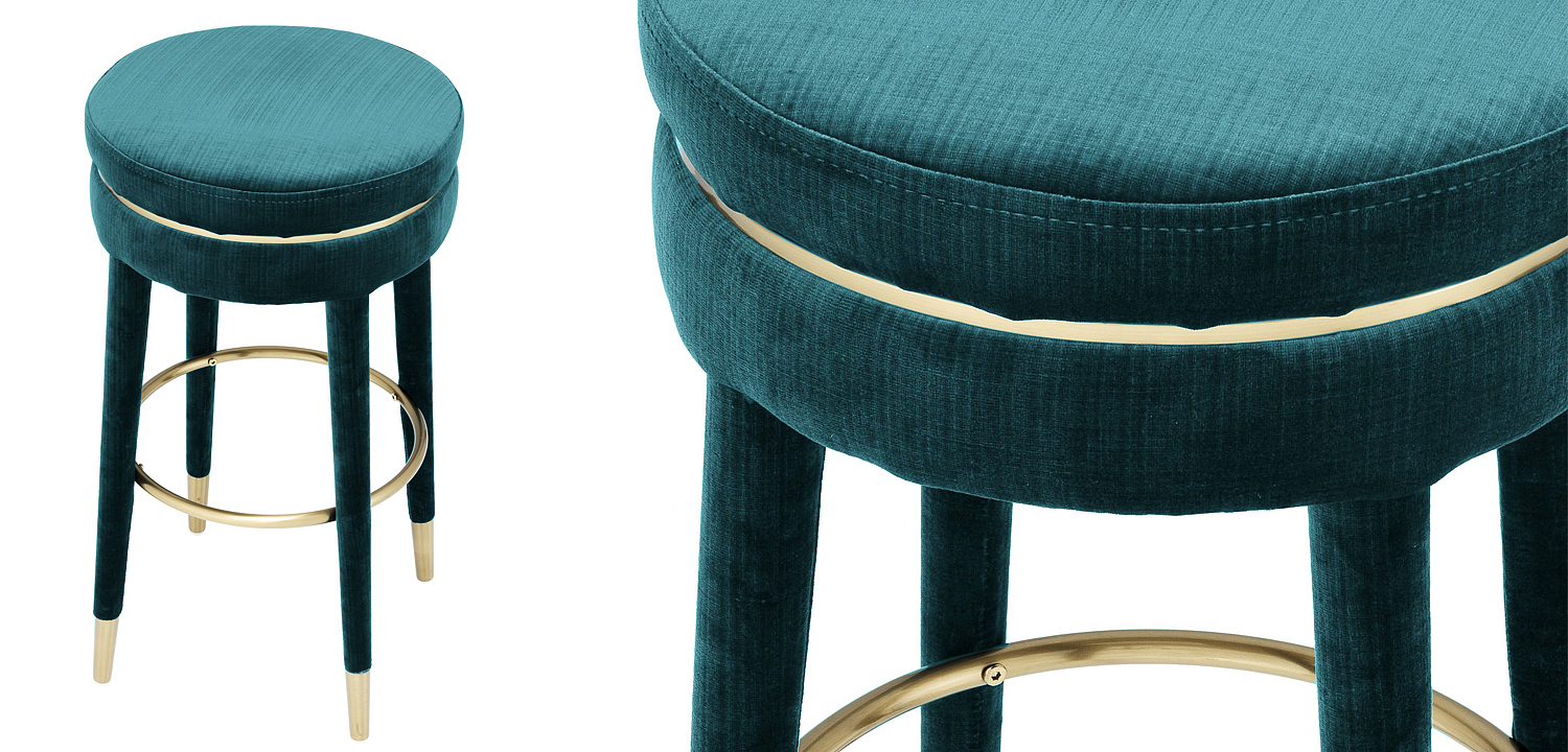 Барный стул Eichholtz Bar Stool Parisian blue - Loft-Concept в Омске