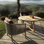 Дизайнерское уличное кресло из массива дерева с веревочной спинкой BOBOLI Armchair варинант исполнения - 2 | Loft Concept в Омске