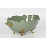 Чаша зеленого цвета из фарфора с волнообразным краем Eden Garden porcelain and bronze варинант исполнения - 1 | Loft Concept в Омске