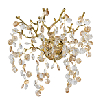 Бра золотого цвета с ветвями и прозрачными хрустальнымих подвесками Droplet Chandelier варинант исполнения - 1 | Loft Concept в Омске