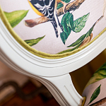 Стул светло-серый из натурального бука с изображением птиц и цветов Blooming Birds варинант исполнения - 4 | Loft Concept в Омске