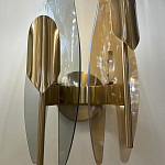 Бра с двумя плафонами дымчатого и янтарного цвета Vertical Glass варинант исполнения - 3 | Loft Concept в Омске