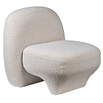 Кресло без подлокотников с обивкой из белой ткани букле Pacification варинант исполнения - 1 | Loft Concept в Омске