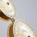  Подвесной светильник с плафонами из рельефного стекла Peony Glass Bronze Two варинант исполнения - 4 | Loft Concept в Омске