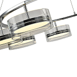 Люстра светодиодная с 8-ю прозрачными плафонами цилиндрической формы из акрила и стекла с пультом для регулировки света Glass Lamp Chromium варинант исполнения - 1 | Loft Concept в Омске