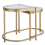 Комплект из 2-х приставных столиков на металлическом основании цвета латунь Ambassador варинант исполнения - 1 | Loft Concept в Омске
