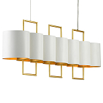 Люстра прямоугольная с белыми цилиндрическими абажурами White Ribbon варинант исполнения - 6 | Loft Concept в Омске