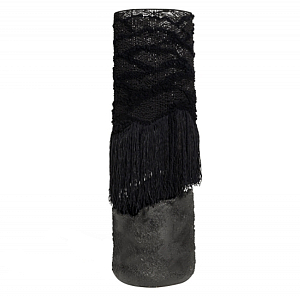 Напольная лампа черная с текстильными элементами "ЯРВИ"