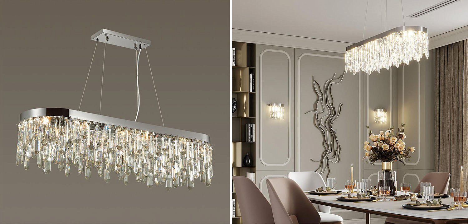 Люстра Crystal Polyhedrons Linear Chrome Люстра Crystal Polyhedrons Linear Chrome - Loft-Concept в Омске