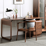 Стол рабочий округлой формы с 3-мя ящиками  Working Moonnut Table варинант исполнения - 8 | Loft Concept в Омске