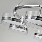 Люстра светодиодная с 8-ю прозрачными плафонами цилиндрической формы из акрила и стекла с пультом для регулировки света Glass Lamp Chromium варинант исполнения - 3 | Loft Concept в Омске