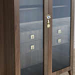 Дизайнерский шкаф витрина Elsa Dreams Walnut с 4-мя ящиками варинант исполнения - 4 | Loft Concept в Омске