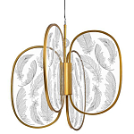 Люстра с гравировкой на акриловых плафонах Gravyura Bronze D 50 см варинант исполнения - 1 | Loft Concept в Омске