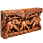 Панно из дерева слоны Panel With Animals варинант исполнения - 2 | Loft Concept в Омске