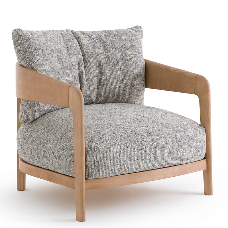 Кресло с каркасом из массива ясеня Deniaud Ash Grey Armchair Серый Древесина Черный Кресло с каркасом из массива ясеня Deniaud Ash Grey Armchair Серый Древесина Черный в Омске | Loft Concept