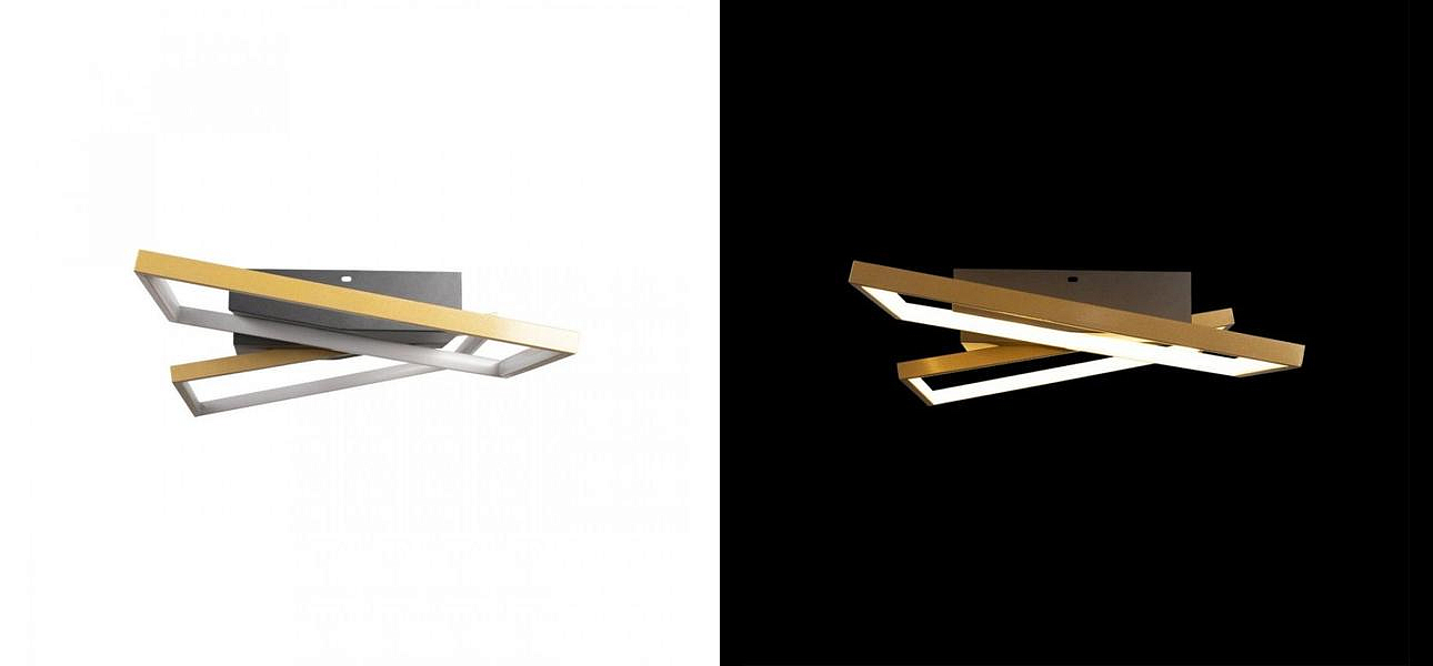 Потолочный светильник Black square and rectangle Gold Потолочный светильник Black square and rectangle Gold - Loft-Concept в Омске