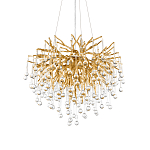 Люстра подвесная с прозрачными стеклянными подвесками в форме капель Диаметр 60 см Droplet Chandelier варинант исполнения - 8 | Loft Concept в Омске