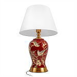 Настольная лампа бордовая с изображением птиц Slip Away варинант исполнения - 3 | Loft Concept в Омске