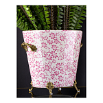 Кашпо из белого фарфора с розовым цветочным орнаментом Eden Garden варинант исполнения - 5 | Loft Concept в Омске