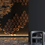 Гипсовая 3D панель с принтографией PM-41 варинант исполнения - 5 | Loft Concept в Омске