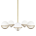 Люстра с 5-ю белыми шарообразными плафонами в сферические каркасах Feiss варинант исполнения - 1 | Loft Concept в Омске