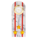 Часы погон МВД подарочные настольные из натурального камня Мрамор Military Clock варинант исполнения - 7 | Loft Concept в Омске