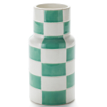 Ваза из фаянса Brighter than the Stars с шахматным принтом бирюзового цвета  варинант исполнения - 1 | Loft Concept в Омске