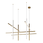 Люстра с 8-ю пересекающимися цилиндрическими плафонами на тонких тросах Trumpet tube варинант исполнения - 2 | Loft Concept в Омске