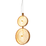  Подвесной светильник с плафонами из рельефного стекла Peony Glass Bronze Two варинант исполнения - 1 | Loft Concept в Омске