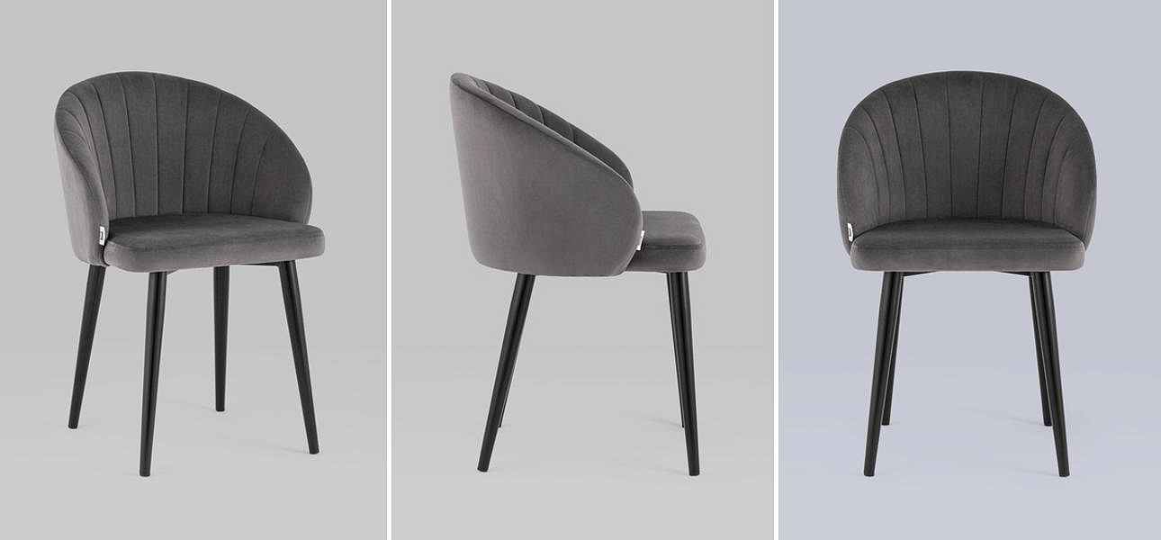 Стул Balsari Chair Серый Велюр Стул Balsari Chair Серый Велюр - Loft-Concept в Омске
