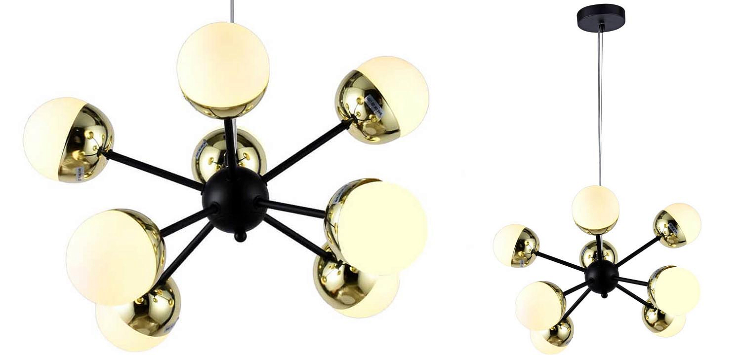 Люстра Sputnik White and Gold Globe Chandelier 8 Люстра Sputnik White and Gold Globe Chandelier 8 - Loft-Concept в Омске