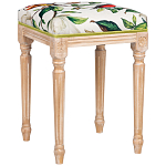 Банкетка из натурального бука золотистая с изображением птиц и цветов Blooming Bird варинант исполнения - 2 | Loft Concept в Омске