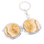 Зеркало брелок карманное двухстороннее из натурального камня Оникс Silver Stone Mirrors варинант исполнения - 5 | Loft Concept в Омске