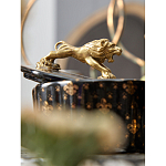 Шкатулка черного цвета с крышкой с фигуркой льва Eden Garden варинант исполнения - 7 | Loft Concept в Омске