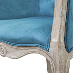 Кресло низкое в стиле прованс Louis French Armchair blue velour варинант исполнения - 4 | Loft Concept в Омске